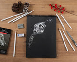 Brusarth White Charcoal Pencils Set - 12 Piece Sketch Highlight White Pencils Set for Drawing, Sketching, Shading, Blending, Artist Pencils for Artists, Professionals or Beginners Brusarth