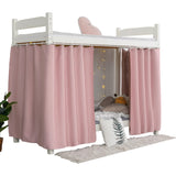 Teanea Heavy-Duty Blackout Bottom Bunk Bed Curtains Privacy Canopy Twin Size for Home Dorm, 2 Panels, Pink Teanea