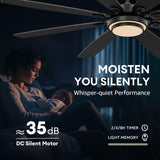 Fanbliss 72 Inch Black Large Ceiling Fans with Lights and Remote Control for Living Room, Modern Ceiling Fan with Quiet Reversible DC Motor, 3CCT, Dimmable LED for Garage, Patio, Indoor, Outdoor Fanbliss