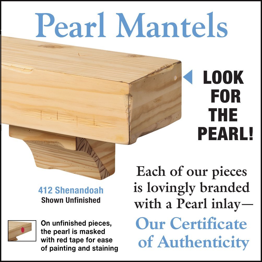 Pearl Mantels 412-48 Shenandoah Pine 48-Inch Fireplace Mantel Shelf, Unfinished Pearl Mantels