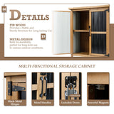 Outdoor Storage Cabinet Waterproof with Shelves, Storage Box with Lockable Doors, Wood & Metal Patio Yard Pool Garden Storage Cabinet Organizer, Gifts for Women Men PetsCosset