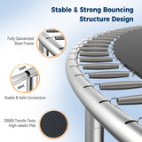 Tatub 16FT Trampoline for Kids and Adults, Outdoor Recreational Trampolines with Basketball Hoop & Enclosure Net, Blue Tatub