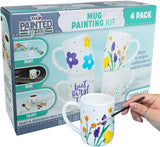 Tulip Food Safe Painted by Me, at Home Paint and Bake Kit - 4 Ceramic Mug Painting Set, Family Activity or Paint Night, All-In-One - Rainbow Paint, 4 Brushes & 4 Paintable Mugs. Studio Quality Results Tulip