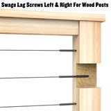 BLIKA 40 Pack T316 Stainless Steel Black Right&Left Handed Thread Swage Lag Screws for Wood Posts of 1/8" Deck Cable Railing Kit, Wire Railing Kit for Decks with Wrench, DIY Wood Baluster BLIKA