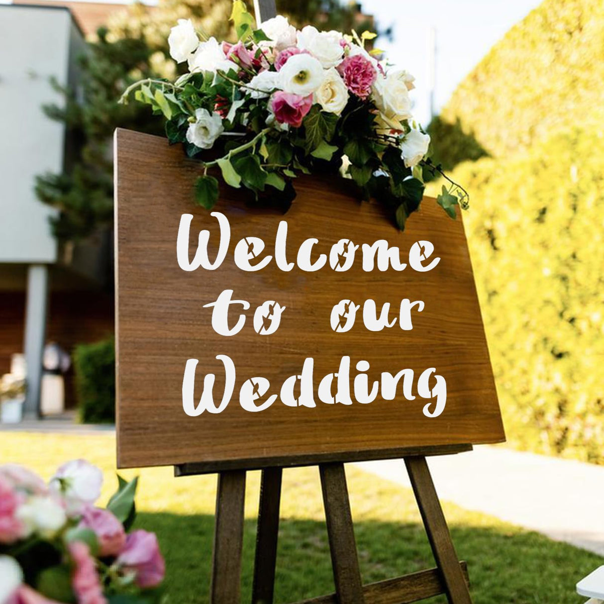 BAMIDELE 2 Inch Letter Stencils and Numbers, 66 Pcs Reusable Plastic Alphabet Symbol Interlocking Drawing Template Kit for Painting on Wood, Wall, Chalkboard, Fabric, Door Porch, Signage BAMIDELE