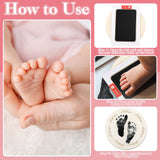 2 Pcs Baby Announcement Sign, 5.9in Hello World Newborn Sign with Ink Pad Pen, Birth Announcement Sign Wood Baby Name Sign for Hospital Nursery Baby Shower Photo Prop auroray