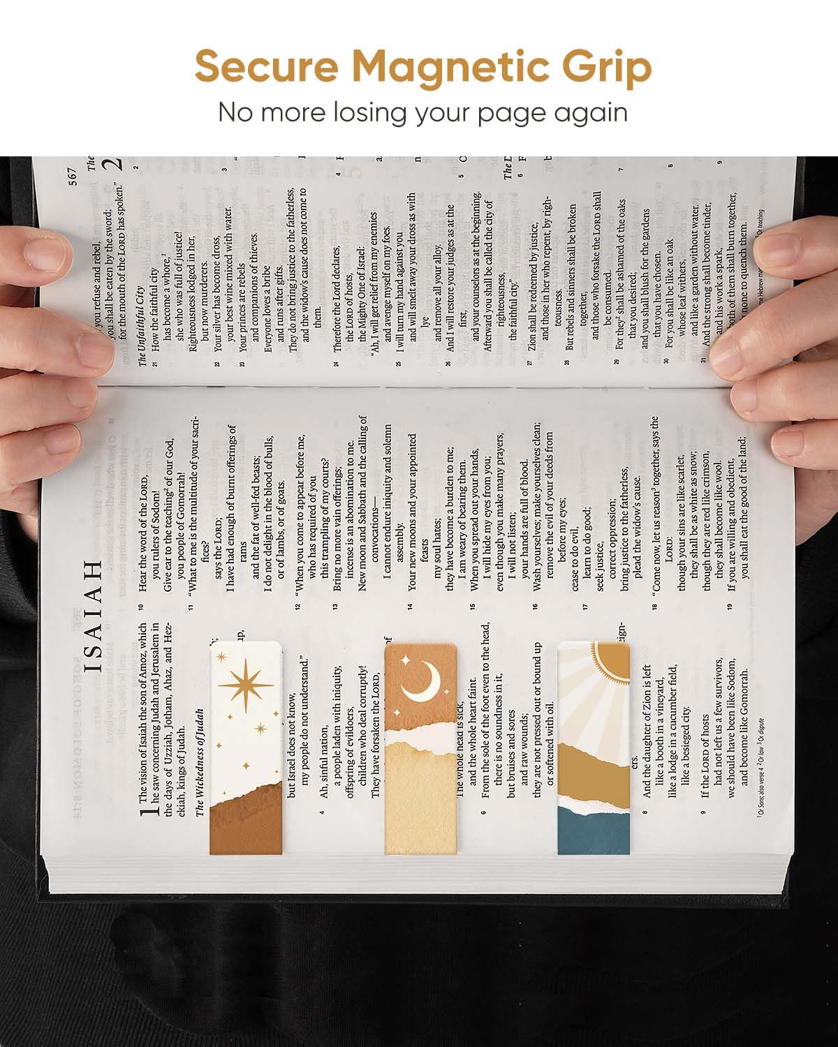 Morjor 8 Pcs Magnetic Bible Verse Bookmarks with Envelope, Bible Bookmarks for Women and Men, Inspirational Christian Bookmarks, Christian Gift, Encouragement & Strength 3 Morjor