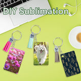 160 Pcs Metal Sublimation Keychain Blanks Bulk,Double Sided Sublimation Blanks Keychain Heat Transfer Keychain Blanks with Tassels,Sublimation Ornament Blanks Key Chain GEKIXUTP