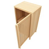 Ball & Cast Bamboo Storage-Cabinet, Bathroom Freestanding Cabinet with Slat Door,Multi-Purpose Bamboo-Floor Organizer for Entryway Living Kitchen Entryway, Natural Ball & Cast