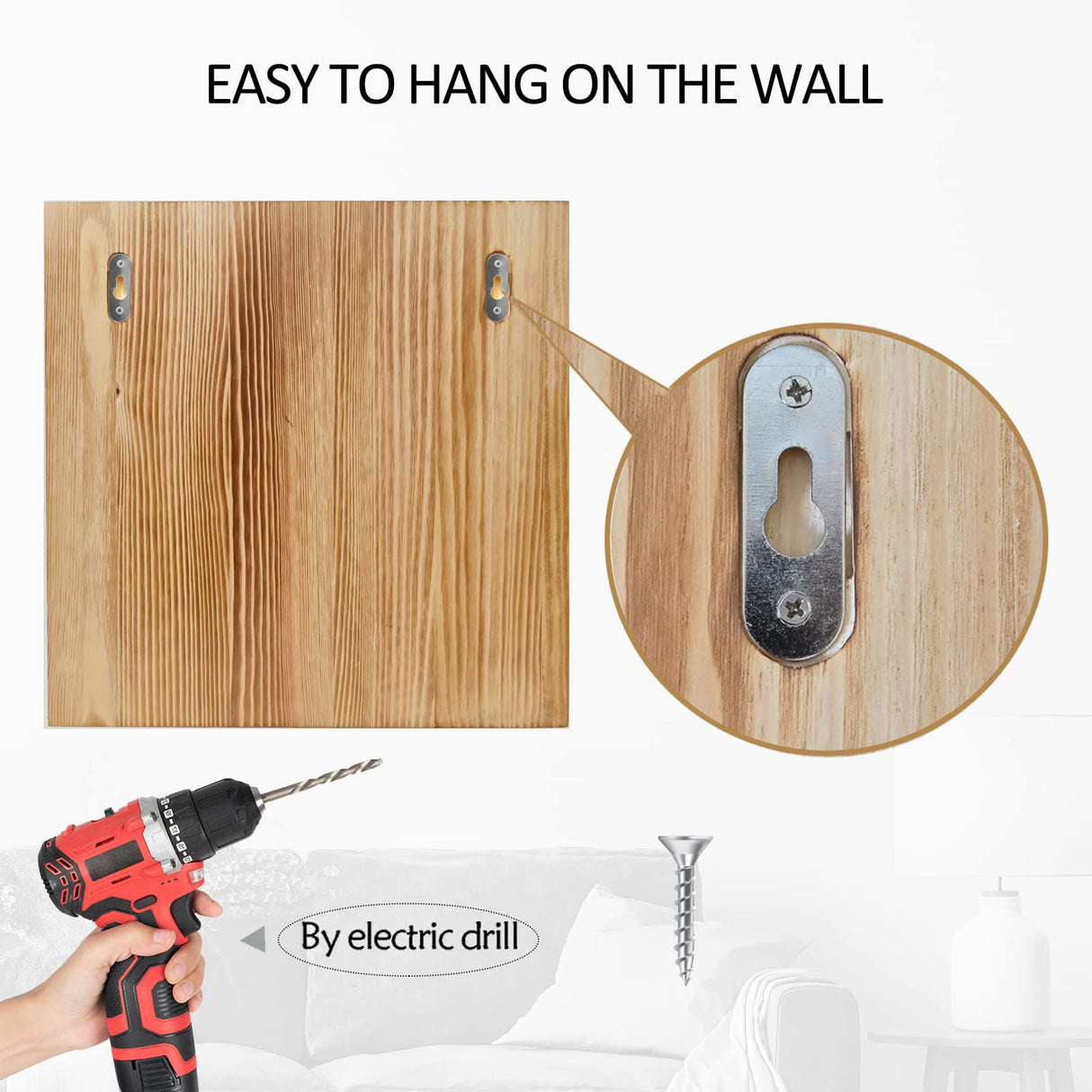 Jingdekiln Hidden Gun Storage Picture Frame Compartment Furniture, Firearm Concealment Shelf Wall Decor, Wooden Pistol Box for Home Jingdekiln