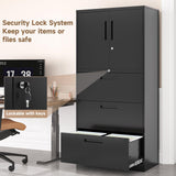 AFAIF Metal File Cabinets, Lateral Filing Cabinet with 3 Drawers, 65" H File Caninet for Home Office, Office Storage Caninets with Adjustable Shelves for Letter/Legal / A4 - Assembly Required AFAIF