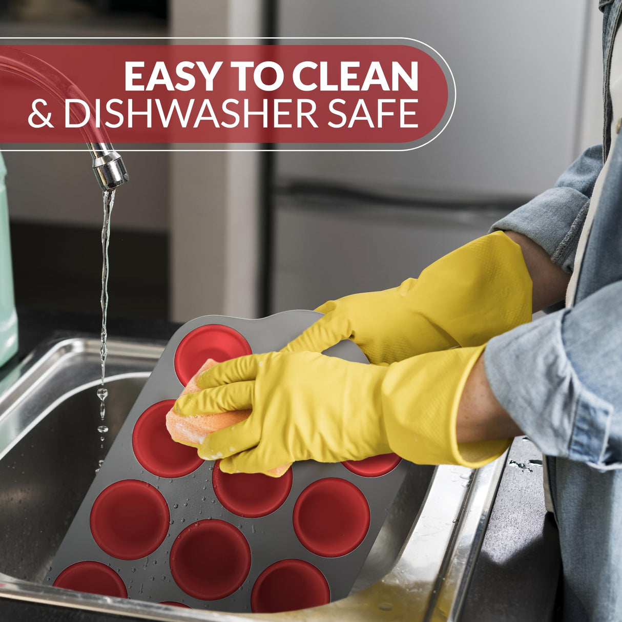 Boxiki Kitchen Non-Stick 12 Cup Silicone Muffin Pan With Steel Frame - BPA Free, Non-Toxic, Anti-Warp, Durable & Easy to Pop Silicone Muffin Tin - Perfect Cupcake Pan Boxiki Kitchen