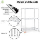 M MZG 450 lbs Wire Storage Shelving 3-Tier Utility Shelving Unit Steel Organizer Wire Rack for Home,Kitchen,Office,White (11.8" D x 17.7" W x 26.3" H) M MZG
