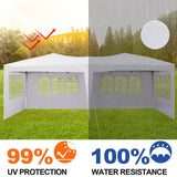 TUKAILAI 10' x 20' Pop Up Gazebo Marquee, Anti-UV Party Wedding Tent Event Shelters with 6 Removable Sidewalls & Carry Bag, Heavy Duty Instant Canopy for Outdoor Camping Garden Patio (White) TUKAILAi