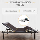 SHA CERLIN Electric Adjustable Bed Base, Ergonomic Basic King Size Bed Frame with Upgraded Motors and Wireless Remote Control, Independent Head and Foot Incline, Assembly Required SHA CERLIN