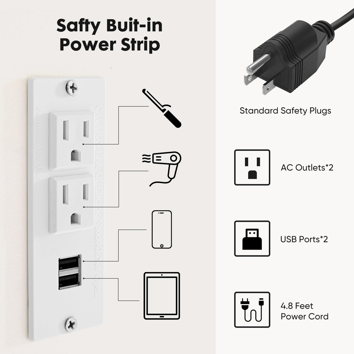 Sweetcrispy Vanity Desk with Adjustable Lighten Mirror & Power Outlet, Makeup Desk for Bedroom with a Storage Cabinet and 3 Drawers, 4 Storage Shelves, White Dresser for Girls Sweetcrispy