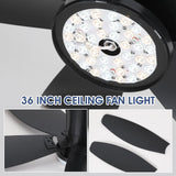 Surtime 42" Ceiling Fans with Lights-Low Profile Ceiling Fan with Light and Remote/APP Control,Flush Mount,DC Reversible,LED Dimmable Black Ceiling Fans for Bedroom,Indoor/Outdoor Patio Use Surtime