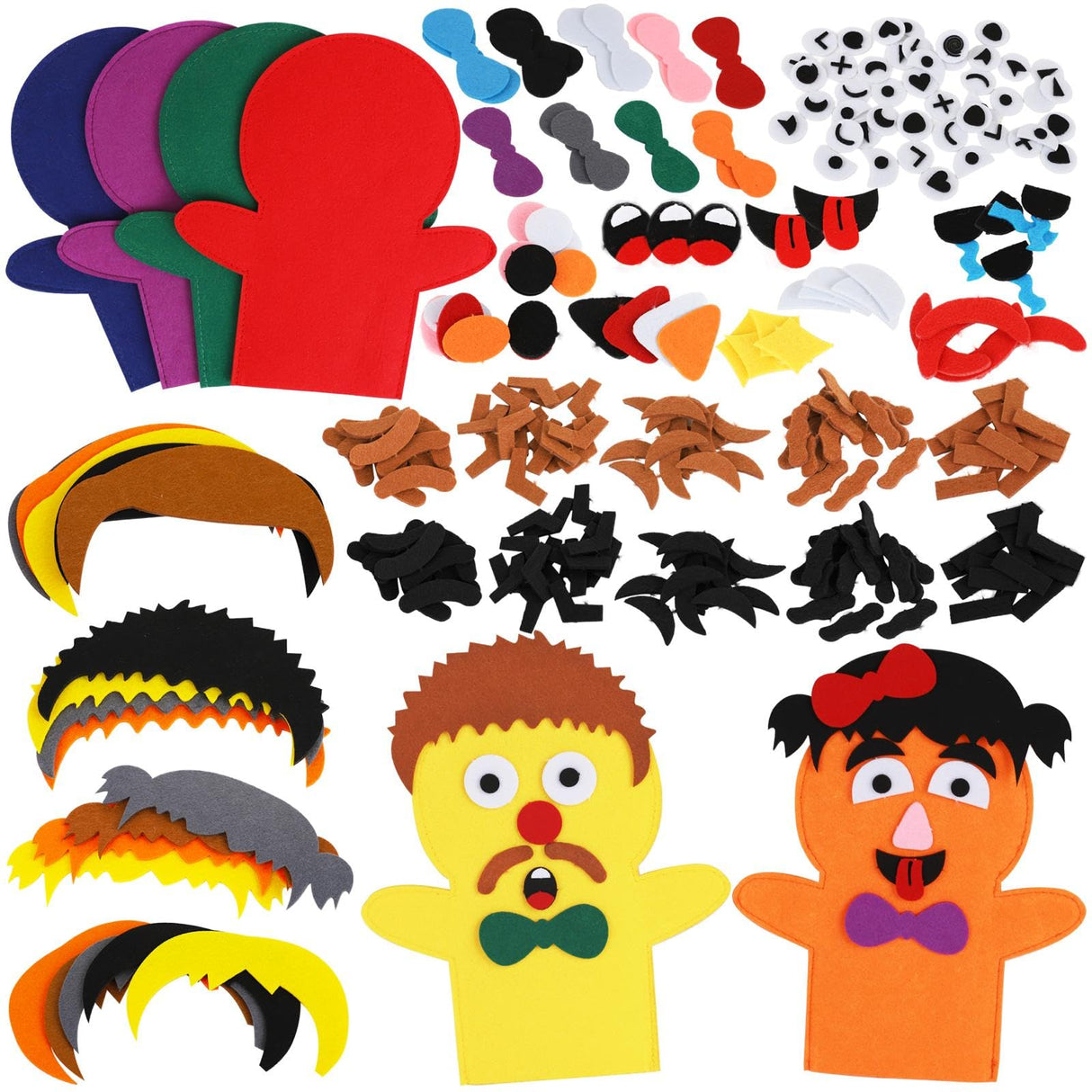 Puppet Planet™ 8PCS DIY Felt Hand Puppet Arts & Craft Kit - Create Your Own Puppets - Perfect Party and Holiday Activity for Boys and Girls - Creative Storytelling and Imaginative Play Puppet Planet
