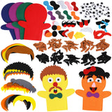 Puppet Planet™ 8PCS DIY Felt Hand Puppet Arts & Craft Kit - Create Your Own Puppets - Perfect Party and Holiday Activity for Boys and Girls - Creative Storytelling and Imaginative Play Puppet Planet