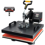 VEVOR 15x15 Heat Press & Hat Heat Press 2 in 1 Machine, Digital Temp&Timer Control, Heat Up Fast & Even - Cap & Shirt Press Combo Machine for Most Hats, T Shirt, Cap, Pillow, Bag, Pad, Hoodie VEVOR