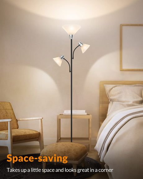 LEPOWER Floor Lamp, Standing Lamp with Replaceable 3000K Energy-Saving, Lamp for Living Room with Adjustable Reading Lights, Modern Bright Floor Lamp for Bedroom, Living Room, Office LEPOWER