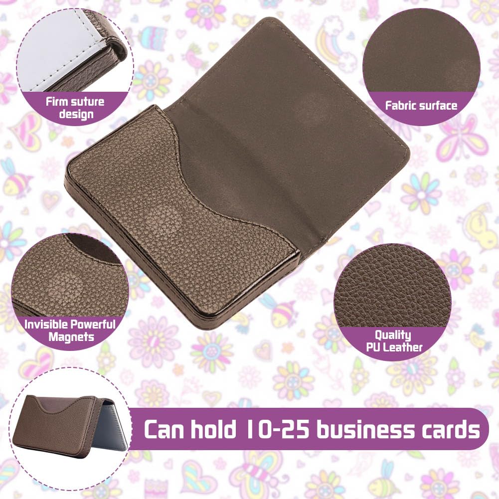 ZUYYON 3 Pcs Sublimation Blank Business Card Holder PU Leather Name Card Case Pocket Heat Transfer Blank Card Carrier Case Wallet with Magnetic Shut for Men Women