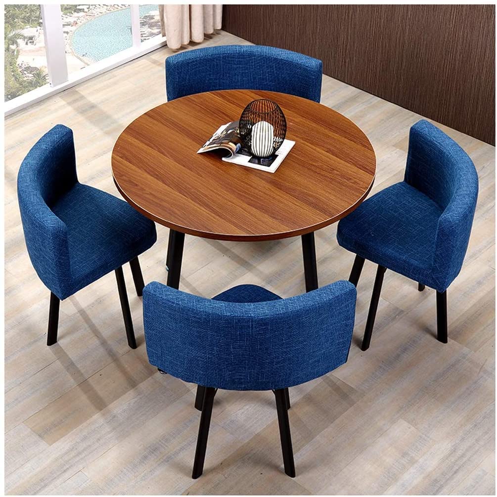 Office Table and Chair Set Conference Coffee Table 90cm Leisure Table and Chair Set Modern Home Living Room Balcony Wood Round Table Creative Lounge Cafe Break Room Office Business (Color : G - WoodArtSupply