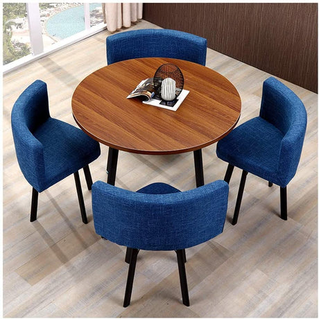 Office Table and Chair Set Conference Coffee Table 90cm Leisure Table and Chair Set Modern Home Living Room Balcony Wood Round Table Creative Lounge Cafe Break Room Office Business (Color : Grey) ( WoodArtSupply