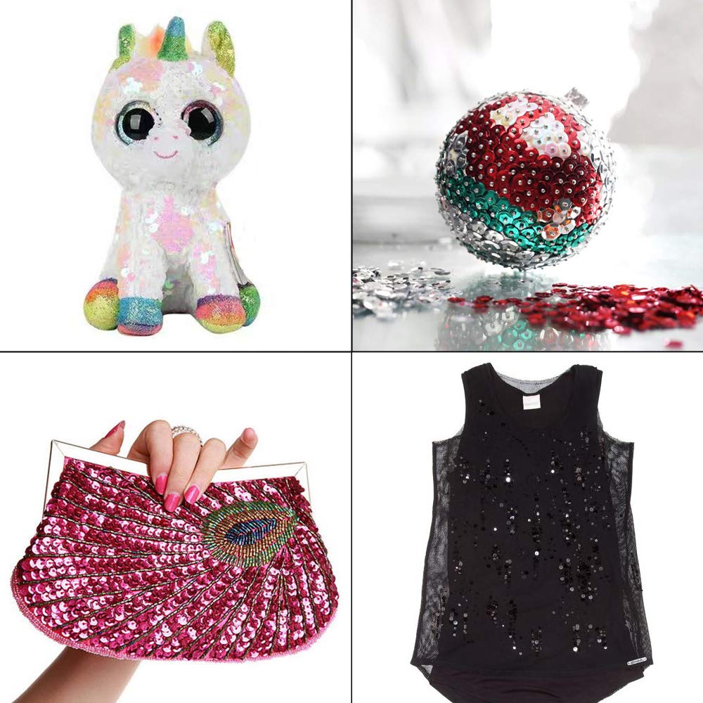 CCINEE 16000PCS Loose Sequins Bulk, 6MM Rainbow Round Cup Sequins for Sewing Embroidery Easter Egg Craft Nails Art Decorations CCINEE