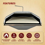 Wood Fired Pizza Oven Attachment for Most Full Sized Pellet Grills - Compatible with GMG, Traeger, Pit Boss, Camp Chef, Rec-Tec, Smoke Hollow and More Pellethead