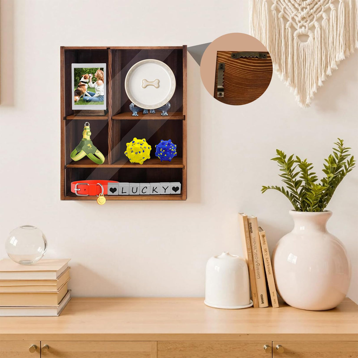 Pet Memorial Gift Shadow Box with Adjustable Shelves,Dog Memorial Gifts for Loss of Dog Death Sympathy,Pet Frame Urn Ashes Remembrance Gift Display Case with Deep Drawer&Pet Paw Ink Kit SUPERPAWS