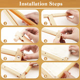 Needlepoint Embroidery Tapestry Scroll Frame Cross Stitch Frame Wooden Needlepoint Stretcher Wood Needlework Quilting Hoop Stand Stitching Holder Tool for Sewing, 12 x 21 Inch Yookeer