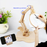 SolidGnik Large Embroidery Stand,Adjustable Embroidery Hoop Holder,Rotated Cross Stitch Stand,Wood Embroidery Hoop Holder SolidGnik
