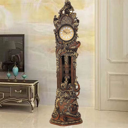 XJLRRTEE-888 Grandfather Clock Grandfather Clock, Handcrafted Resin Statue Floor Clock, Home Furnishings Grandfather Clock with Chime Home Indoor Ornaments Floor Clock