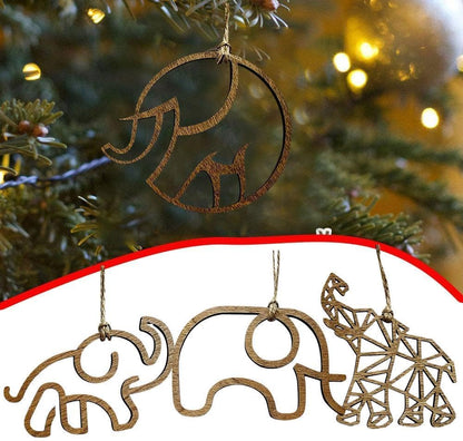 Brown Elephant Message Card Hanging Wooden Gift Hanging Ornament,Elephant Wood Slices Pendant,Personalized Christmas Ornaments 2023,Christmas Tree Decor，Decorative Hanging Ornaments, Home Déc - WoodArtSupply