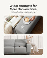 Marsail 65" Loveseat Sofa, Love Seat for Living Room, Comfy Couch with Deep Seats and Wide Armrests, Sofa Couch with Supportive Cushion and Sturdy Frame, Easy to Clean with Removable Covers, Grey Marsail