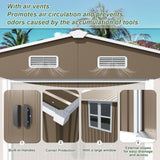 Gotland 10FT x 8FT Metal Storage Shed, Outdoor Storage Shed with Lockable Slide Doors & 2 Windows, Utility and Tool Shed with Slooping Roof for Garden, Backyard, Patio, Lawn Gotland