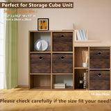 Sturdy Storage Bins with Exquisite Wood Grain Pattern,Thickened Fabric Cube Baskets,Open Container box for Organizer Shelf,Cabinet,Closet,Bookcase,Nursery,Office,Home,Storeroom,10.2x10.2x11in,Set of 3 KANCNT