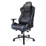 RS Gaming™ Davanti Vegan Leather High-Back Gaming Office Chair, Black/Blue, BIFMA Compliant Realspace