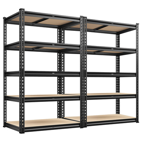 REIBII 2020LBS Storage Shelves Garage Shelving Heavy Duty Metal Shelving 5 Tier Garage Shelves Adjustable Metal Shelf for Kitchen Pantry Basement 27.6" Wx13.8 Dx 60" H, 2 Pack REIBII