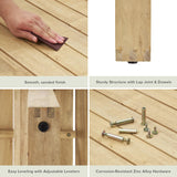 mopio Bruno Outdoor Dining Set, Solid Acacia Wood Patio Table & Chairs Set for Indoor Outdoor Dining, Mid Century Modern Farmhouse Conversation Sets (6 Seater: Table, 6 Chairs | 7 Piece) mopio