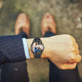 Gemszoo Custom Photo Watch Personalized Picture Stainless Steel Mesh Quartz Watch for Men (Black for Men) Gemszoo