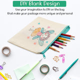 Shappy 40 Pieces Canvas Zipper Pouch Bags Canvas Pencil Pouch Canvas Makeup Bags Blank Canvas Pencil Case Cotton Canvas Cosmetic Bag for Travel DIY Craft(7.09 x 4.33 Inches, S) Shappy