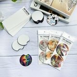 100 PCS Sublimation Blank Car Coasters with Car Coaster Packaging, 2.75 in Circular Opening Blank Sublimation Coasters for Thermal Sublimation DIY Crafts,Car Coasters for Selling Horsdo