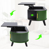 Bifins Lift Top Coffee Table with Storage,47.2" Oval Coffee Table with Sliding Tambour Door,Mid Century Modern Coffee Table with Lifting top for Living Room (Black, Tambour Door) Bifins