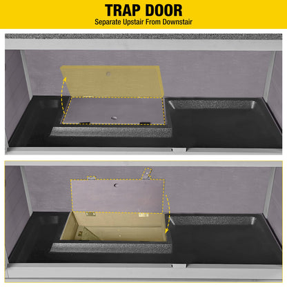 Aivituvin 36" Rabbit Hutch Bunny Cage Indoor Outdoor Guinea Pig Cage 2 Story Wth 2 Tray, Trap Door, Wheels