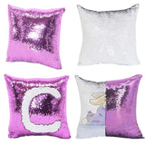 H-E 10PCS Mixed Color Sublimation Reversible Sequin Pillow Case Cover Blanks Square Mermaid Throw Pillowcase Covers Sofa Cushion Cover Case 15.75"x15.75" H-E
