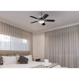 Westinghouse 7230300 Cassidy Indoor Ceiling Fan with Light, 36 Inch, Brushed Nickel Westinghouse