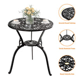 Z1UVDFUR Patio Bistro Set of 2, Cast Aluminum, Outdoor Set w/Umbrella Hole, 3 Piece Table and Chairs Set, Bistro Set for Backyard/Garden/Lawn, Black Z1UVDFUR