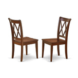 East West Furniture Antique 3 Piece Room Set Contains a Round Wooden Table with Pedestal and 2 Kitchen Dining Chairs, 36x36 Inch, AMCL3-MAH-W East West Furniture